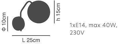 Home Lighting Classic Lamp Wall with Socket E14 Black 15x15x15cm