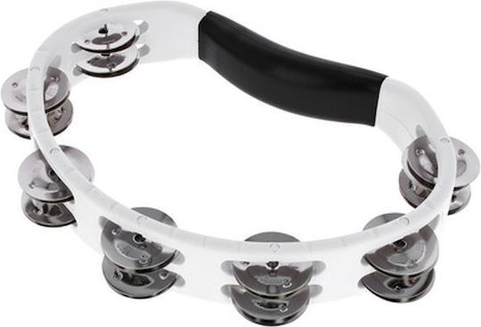 Meinl Headliner White Plastic Hand Tambourine with Double Row Jingles