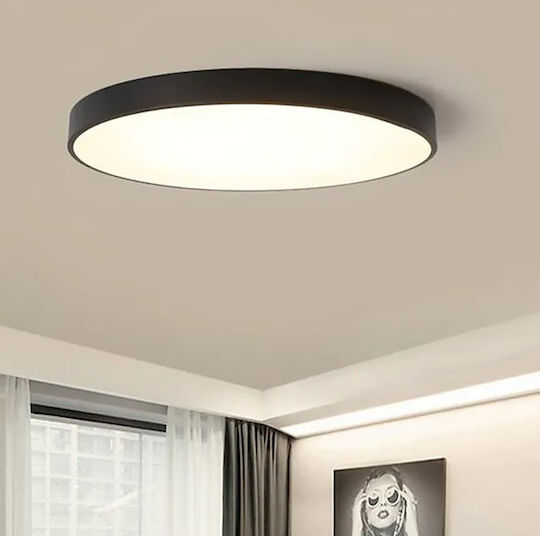 Vivalux Luka Ceiling Mount Light 50cm Black with Integrated LED