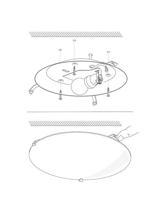 Eglo Mars Ceiling Mount Light 25cm White with Socket E27