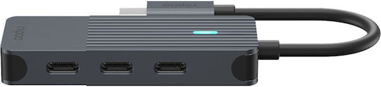 Rapoo 4-Port USB 3.1 Hub with USB-C Connection Gray