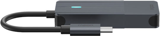 Rapoo 4-Port USB 3.1 Hub with USB-C Connection Gray