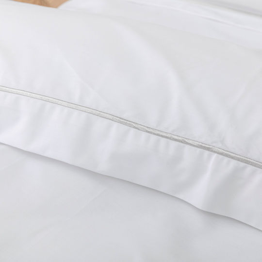 Borea Hotel Sheet White Semi-Double 180x280cm Cotton & Viscose 1pcs