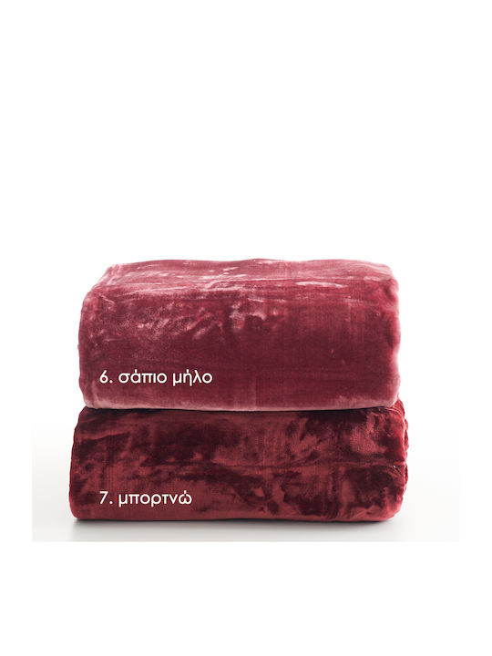 Charalambidis Textiles Κουβέρτα Βελουτέ Μονή 160x220εκ. Καφέ