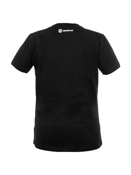 Powerslide T-shirt Bărbătesc cu Mânecă Scurtă Negru