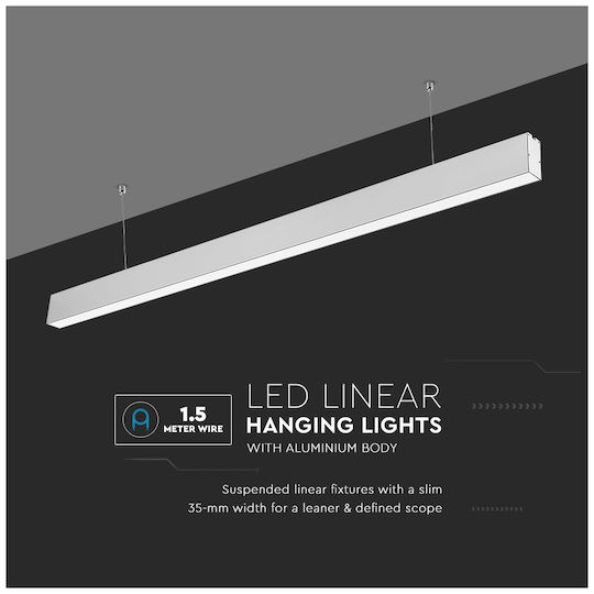 V-TAC LED Γραμμικό Φωτιστικό Οροφής 40W Ψυχρό Λευκό IP20 Μ120xΒ6.7xΥ3.5εκ.