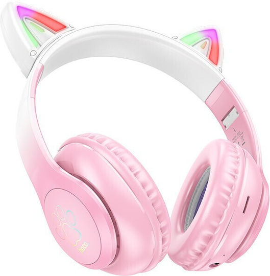 Hoco W42 Cat Ears Wireless / Wired Over Ear Headphones with 12 hours of Operation Cherry Blossom HC-W42RD