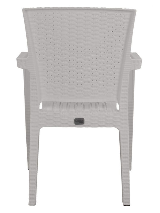 Gartenstühle Außenbereich Rattan Bianca Weiße 57.5x59.5x86cm
