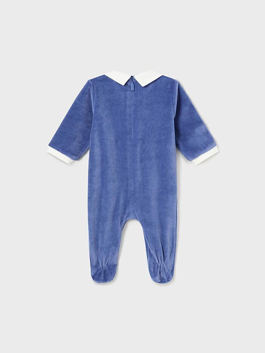 Mayoral Baby Bodysuit Set Long-Sleeved Velvet Blue