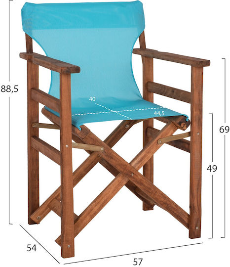 Σκηνοθέτη Νάξος Γαλάζιο / Καρυδί 60x51x86εκ.