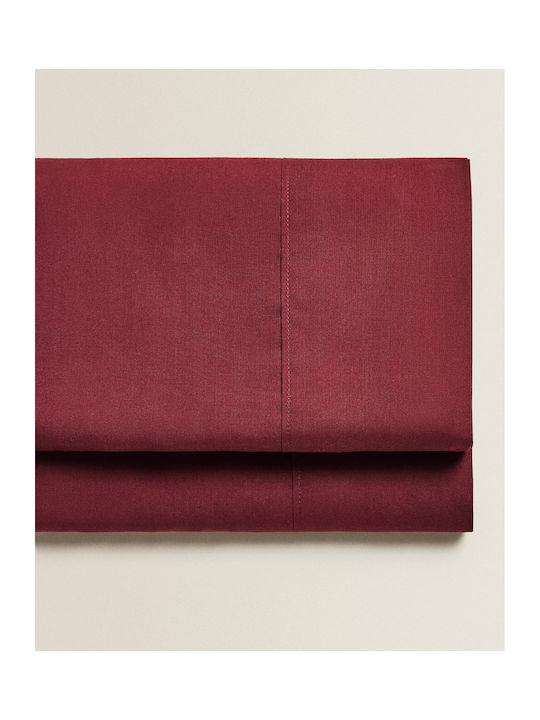 My Home Luxury Sheet Sets Semi-Double with Elastic 120x200+30cm. Monochrome Burgundy 3pcs