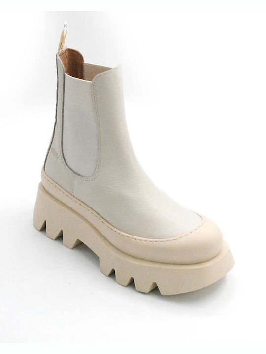 Favela Women's Leather Chelsea Boots White