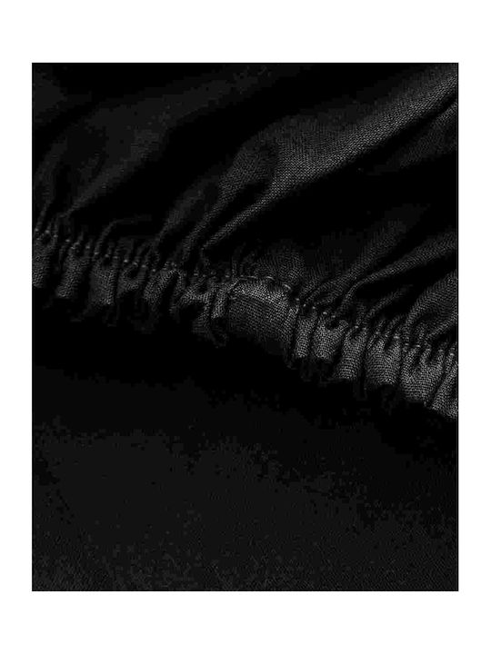 My Home Luxury Sheet Sets Semi-Double with Elastic 120x200+30cm. Monochrome Black 4pcs