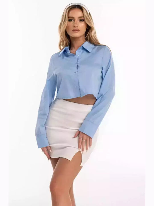 Luigi Women's Monochrome Long Sleeve Shirt Light Blue