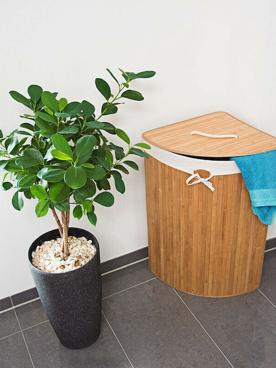 Relaxdays Καλάθι Απλύτων Bamboo με Καπάκι Μπεζ