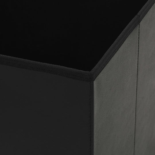 Hocker Für das Wohnzimmer Klappbar Mit Stauraum Gepolstert mit Kunstleder Schwarz 38x38x38cm