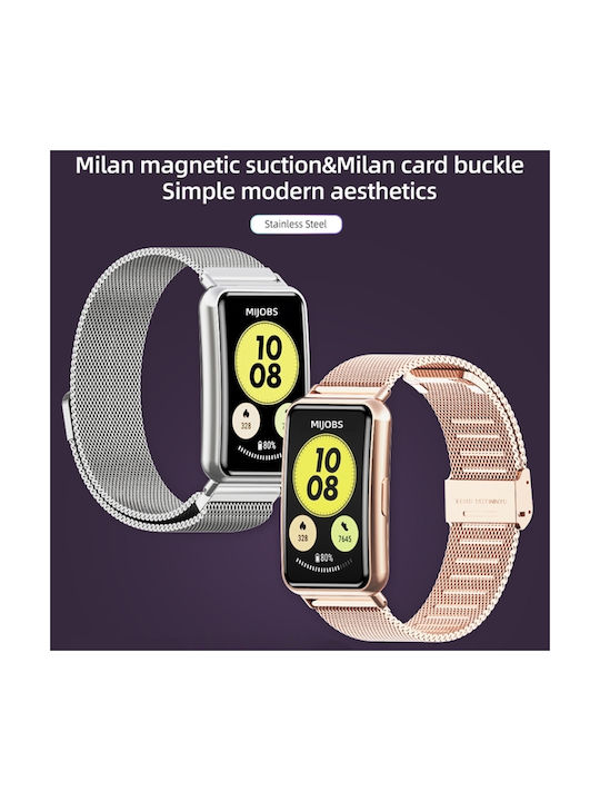 Mijobs Mijobs Milan Λουράκι Ανοξείδωτο Ατσάλι Μαύρο (3Huawei Watch Fit)