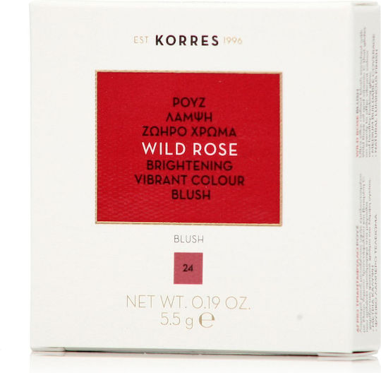 Korres Ρουζ Wild Rose Brightening Vibrant Colour 24 Dusty Rose 5.5gr