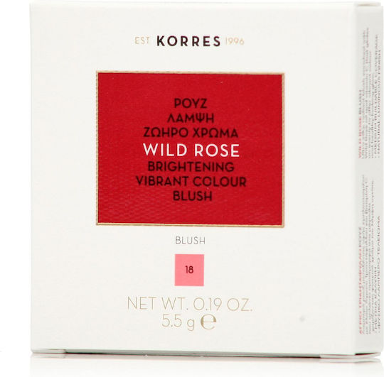 Korres Blush Wild Rose Brightening Vibrant Colour 18 Peach 5.5gr