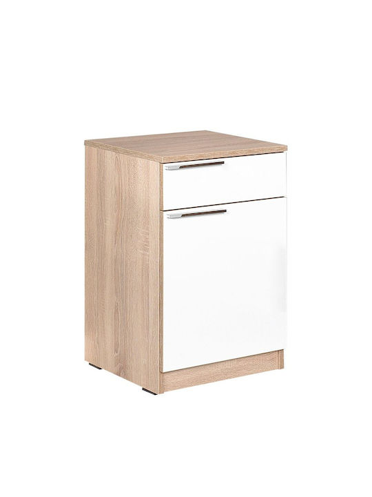 Robin Wooden Bedside Table Beige 40x40x60cm