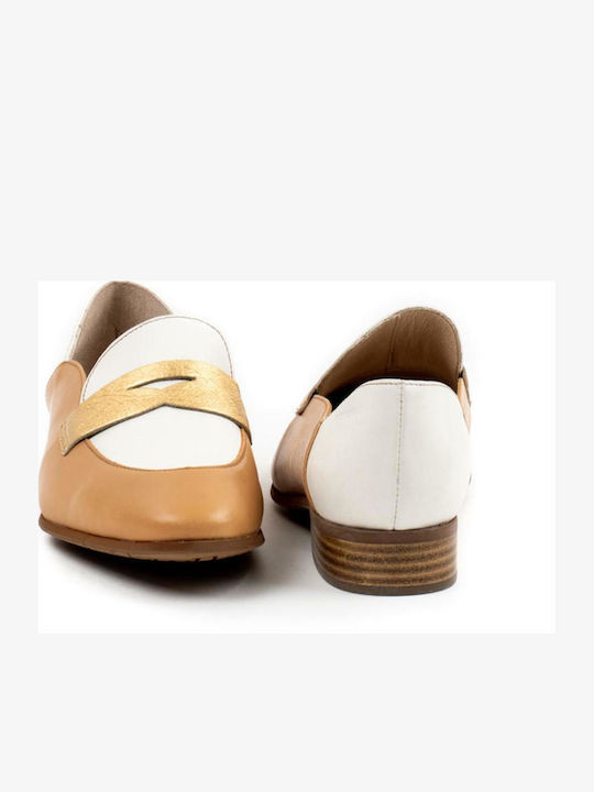 Δερμάτινα Γυναικεία Loafers σε Ταμπά Χρώμα