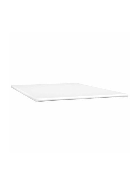Double Bed Mattress Base Upholstered with Fabric Beige with Slats & Mattress 160x200cm