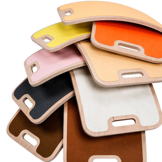 Curve Lab Spielzeug Balance Spielzeug Holzbrett Perfect Arc Light Orange Felt & Light Orange Felt Kissen