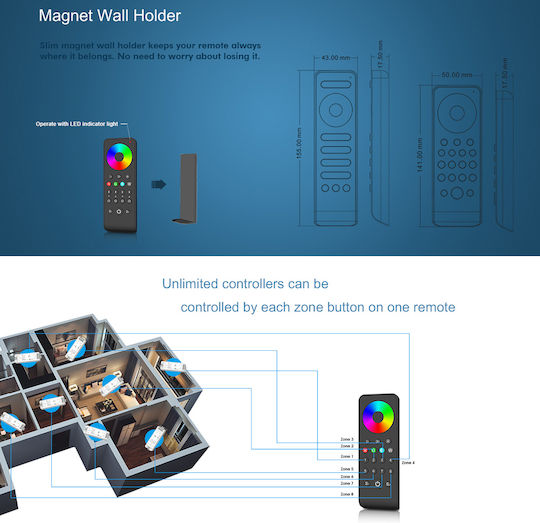 GloboStar RS4 Skydance Wireless RGBW and RGB Controller Touch RF Hand Tool 71563