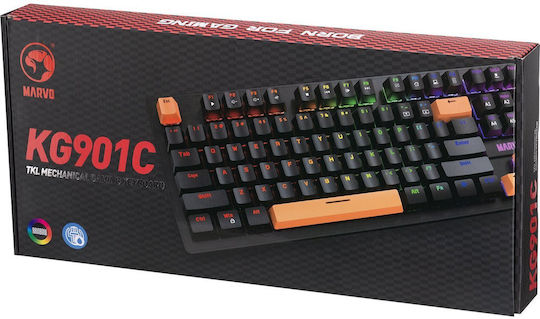 Marvo KG901C Gaming Μηχανικό Πληκτρολόγιο Tenkeyless με Custom Blue διακόπτες και Φωτιζόμενα πλήκτρα (Αγγλικό US)