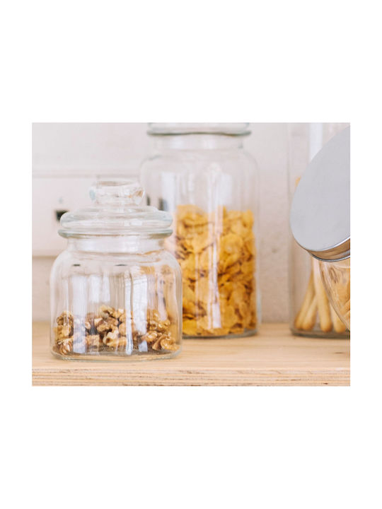 Andrea House Allgemeine Verwendung Glasvase mit Deckel Transparent 600ml 1 Stück