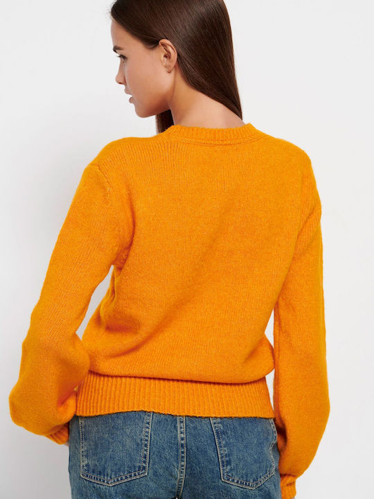 Funky Buddha Women's Long Sleeve Pullover Orange