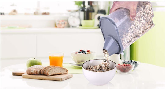 Alpina Appliances Ваза За Зърнени Храни С Капак Пластмасова Прозрачна 2400ml