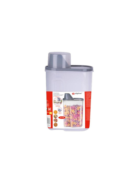 Alpina Appliances Cereal Jar with Lid Plastic Transparent 2400ml 1 Piece