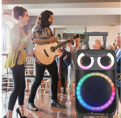 Andowl Karaoke Speaker with Wired Microphone and Lighting Effects YX8000 Q-YX8000 Black