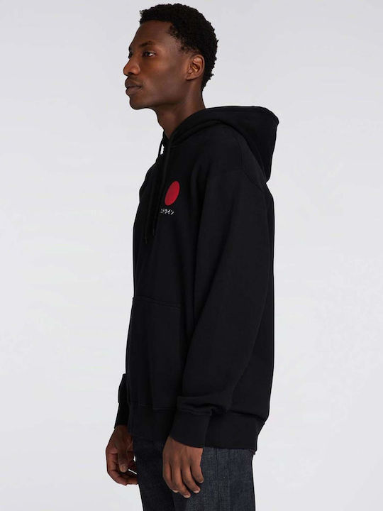 Edwin Japanese Sun Men's Sweatshirt with Hood and Pockets Black