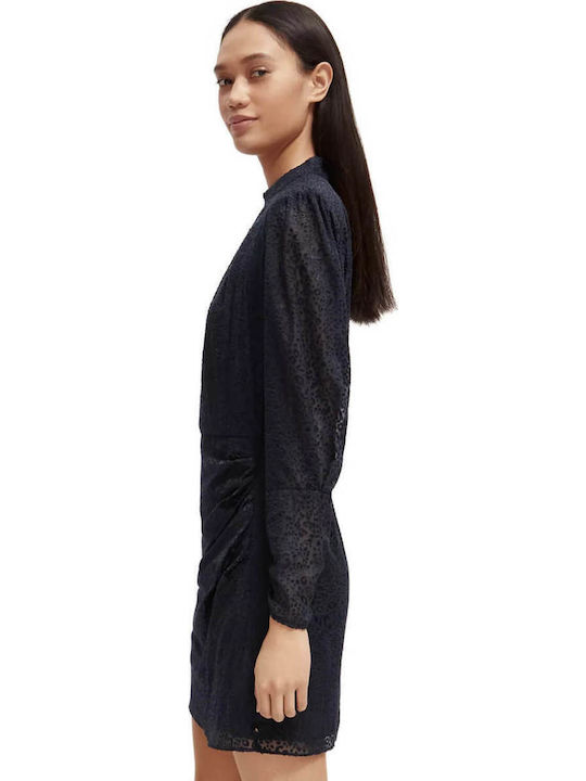 Mini Evening Open Back Dress Navy Blue