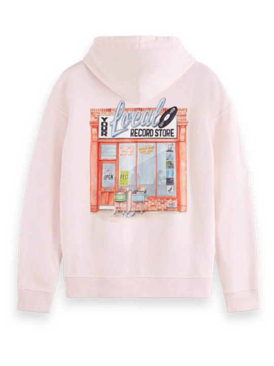 Scotch & Soda Men's Sweatshirt with Hood Pink