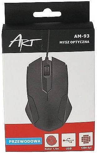 Art AM-93 Ενσύρματο Ποντίκι Μαύρο