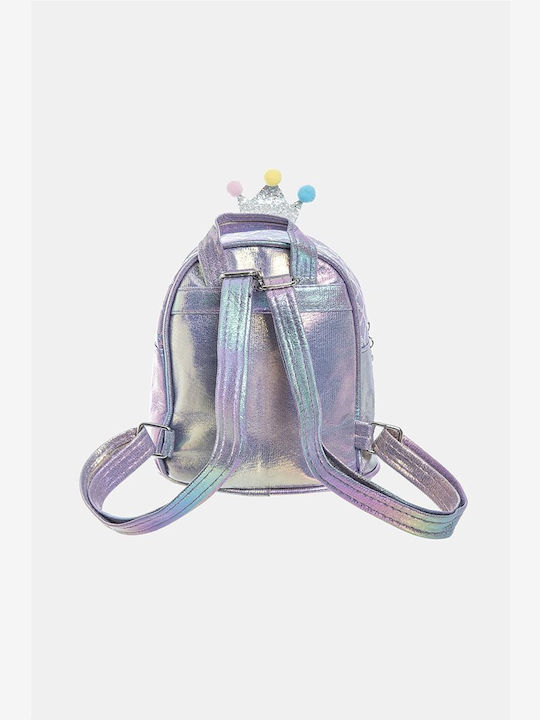 Γκλίτερ School Bag Backpack Kindergarten Heads Purple