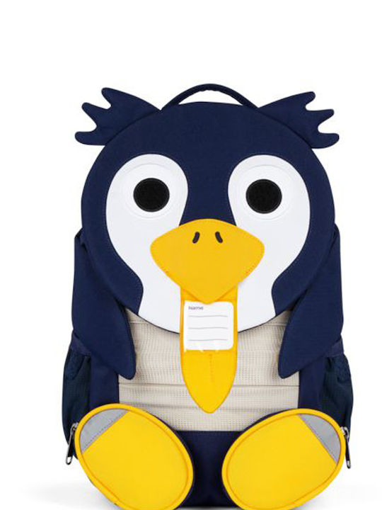 Affenzahn Penguin School Backpack Kindergarten Blue with Water Bottle Holder 8lt