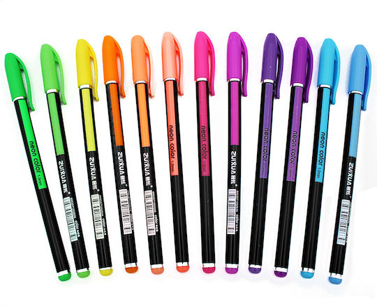 Stift Kugelschreiber mit Mehrfarbig Tinte 12Stück