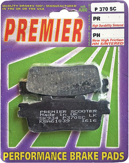 Premier Motorcycle Brake Pads Rear for Kymco People Xciting 300