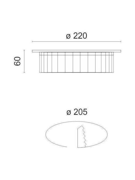 Spot Light Round Recessed LED Panel 30W with Natural White Light 4000K 22cm