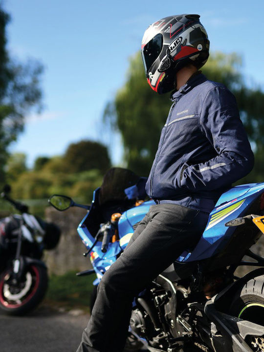 Oxford Herren Motorradjacke 4 Jahreszeiten Blau