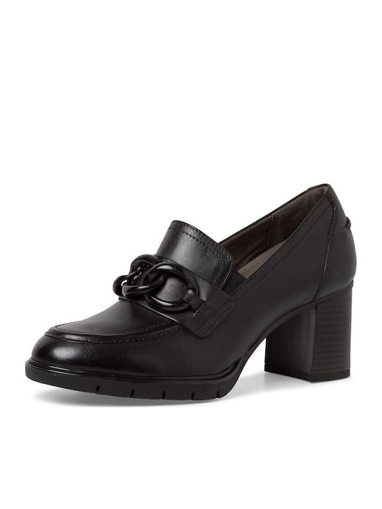 Leather Heels with Strap Black