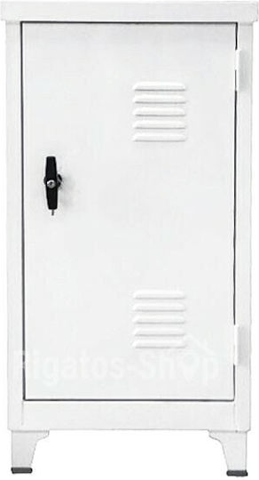 Single Door Wardrobe Metallic Galvanized with 3 Shelves 60x45x90cm