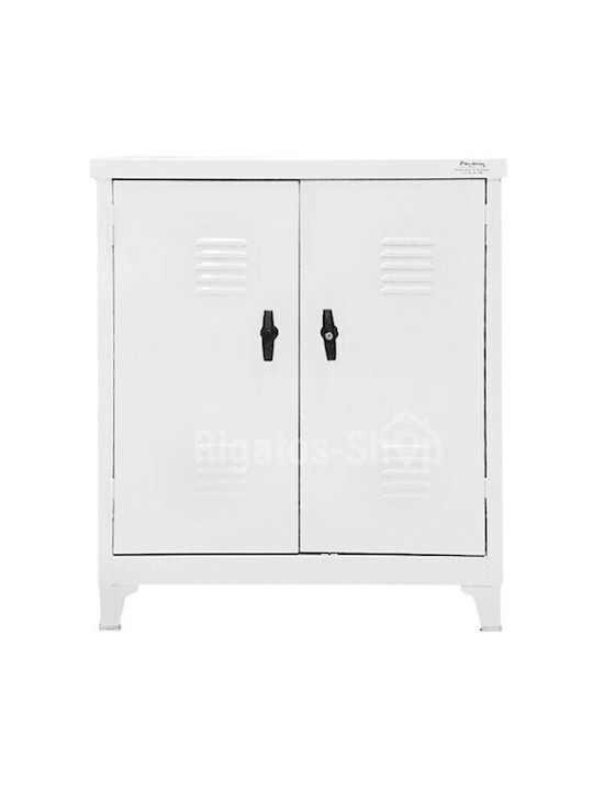 Dulap cu două uși Metal Galvanizat cu 3 Rafturi 80x45x90cm