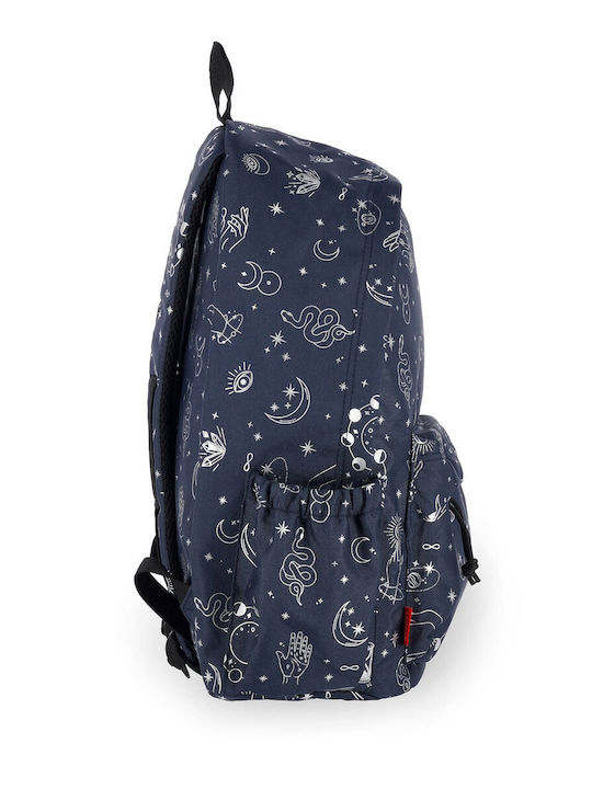 Legami Milano Schulranzen Rucksack Junior High-High School Blau mit Flaschenhalter 32Liter