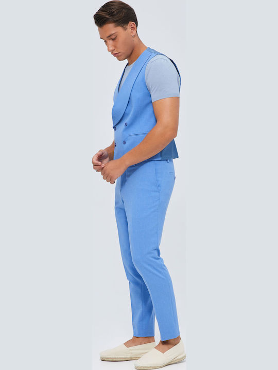 Men's Vest Slim Fit Light Blue