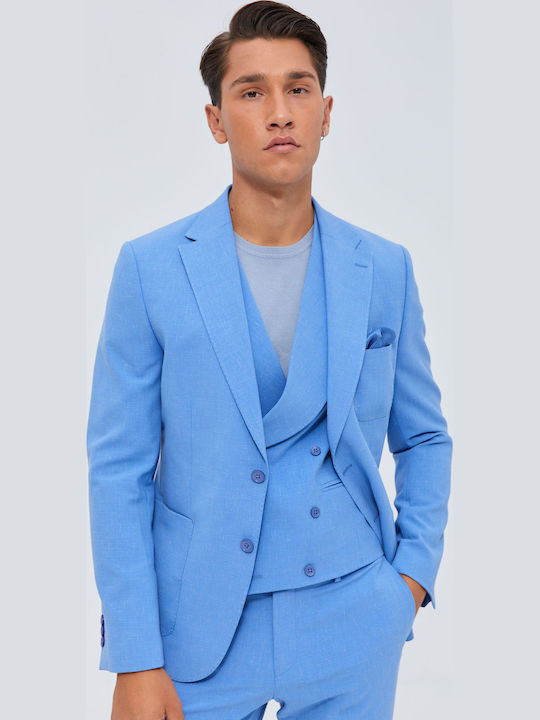 Men's Vest Slim Fit Light Blue